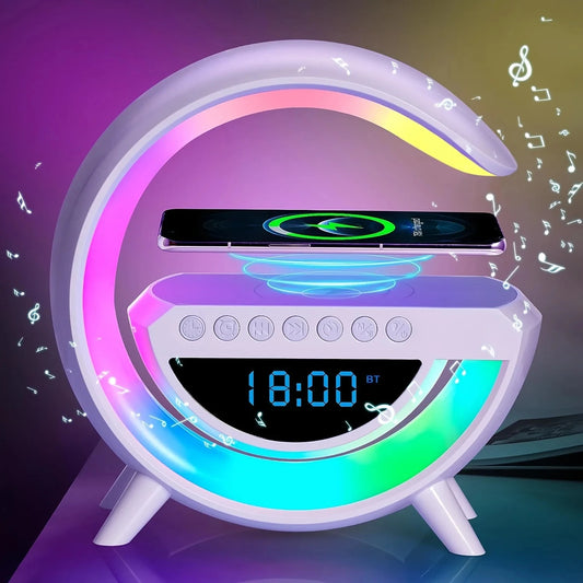 Four in one Clock,speaker,night light, and wireless charger!